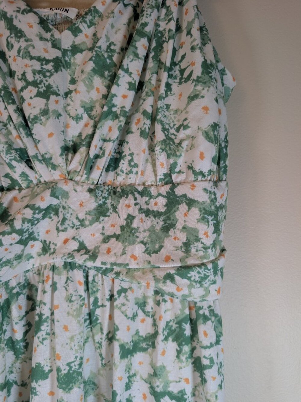 GRACE KARIN Floral Maxi 2XL Ruffle Strap Cottagecore Garden Party Green